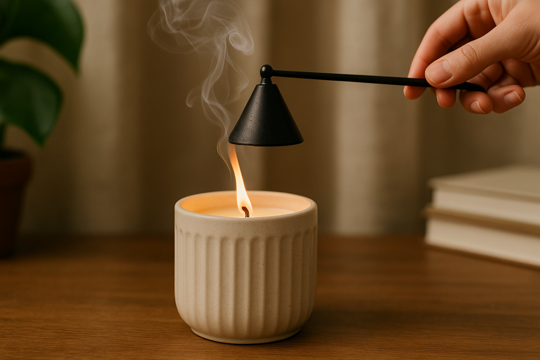 Candle being extinguished with snuffer