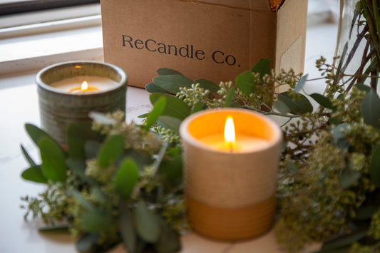 Refillable eco friendly candles in handmade ceramic vessels from ReCandle Co.