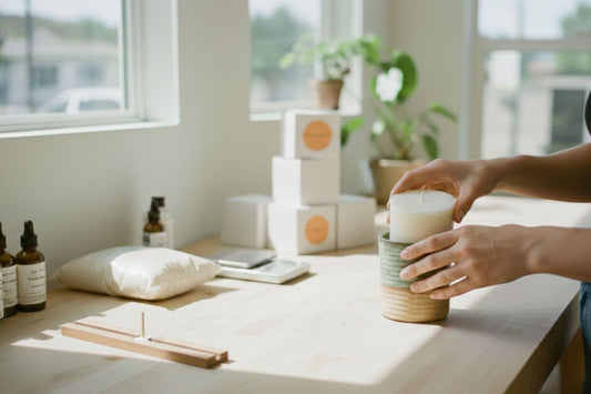 Packaging prep for ReCandleCo refillable candle