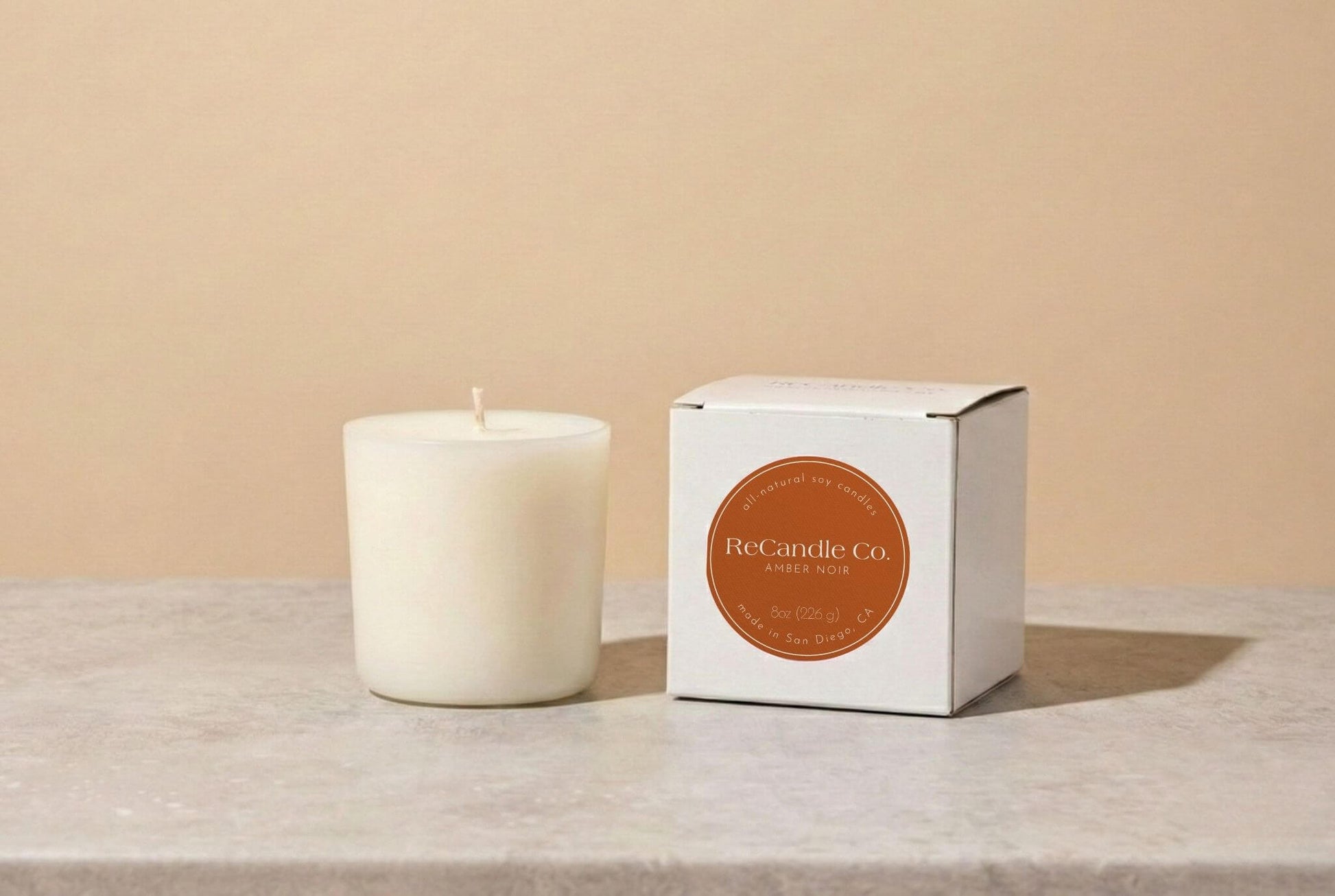 Amber Noir natural soy candle refill for ReCandle Co. refillable candles