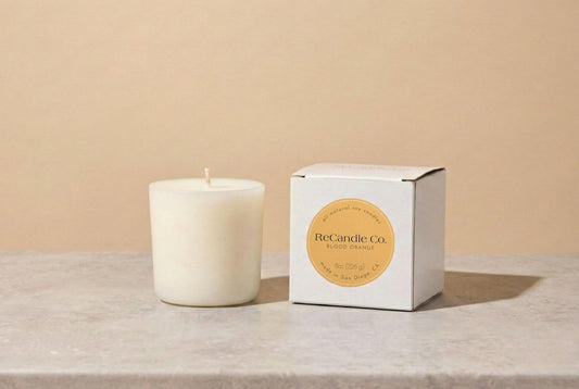 Blood orange natural soy candle refill for ReCandle Co. refillable candles