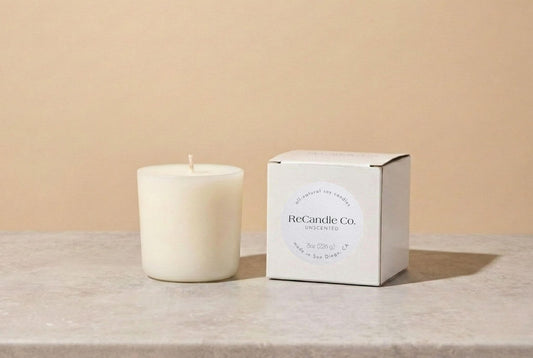 Unscented natural soy candle refill for ReCandle Co. refillable candles